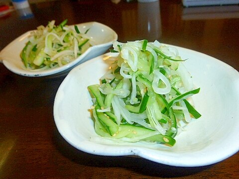 大根ときゅうりの千切り酢の物